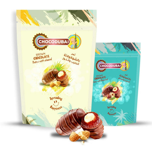 Brown Chocolate 350g + Chocolate with Hazelnut 200g - kingdom Dates UAE